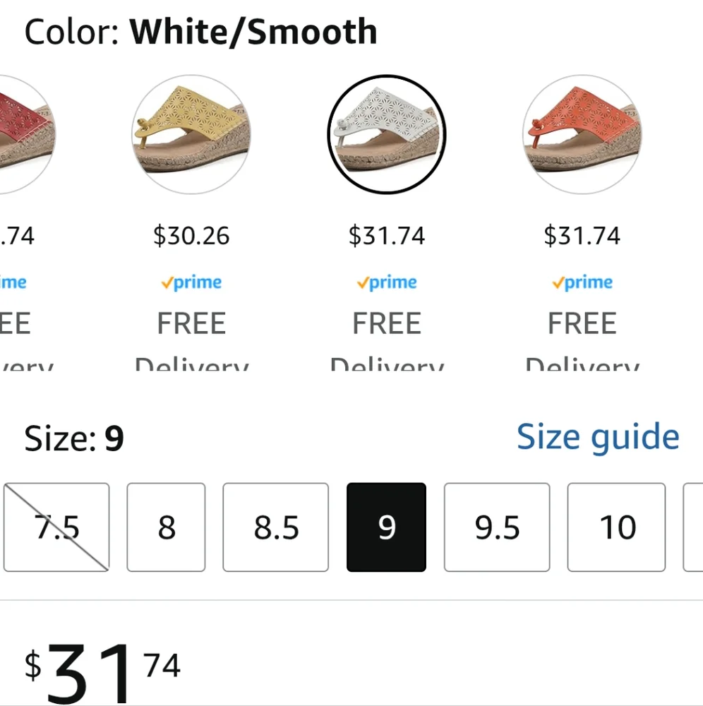 White Mountain Beaux Espadrilles White/Smooth Wedge Sandals Women's Size 9 NIB